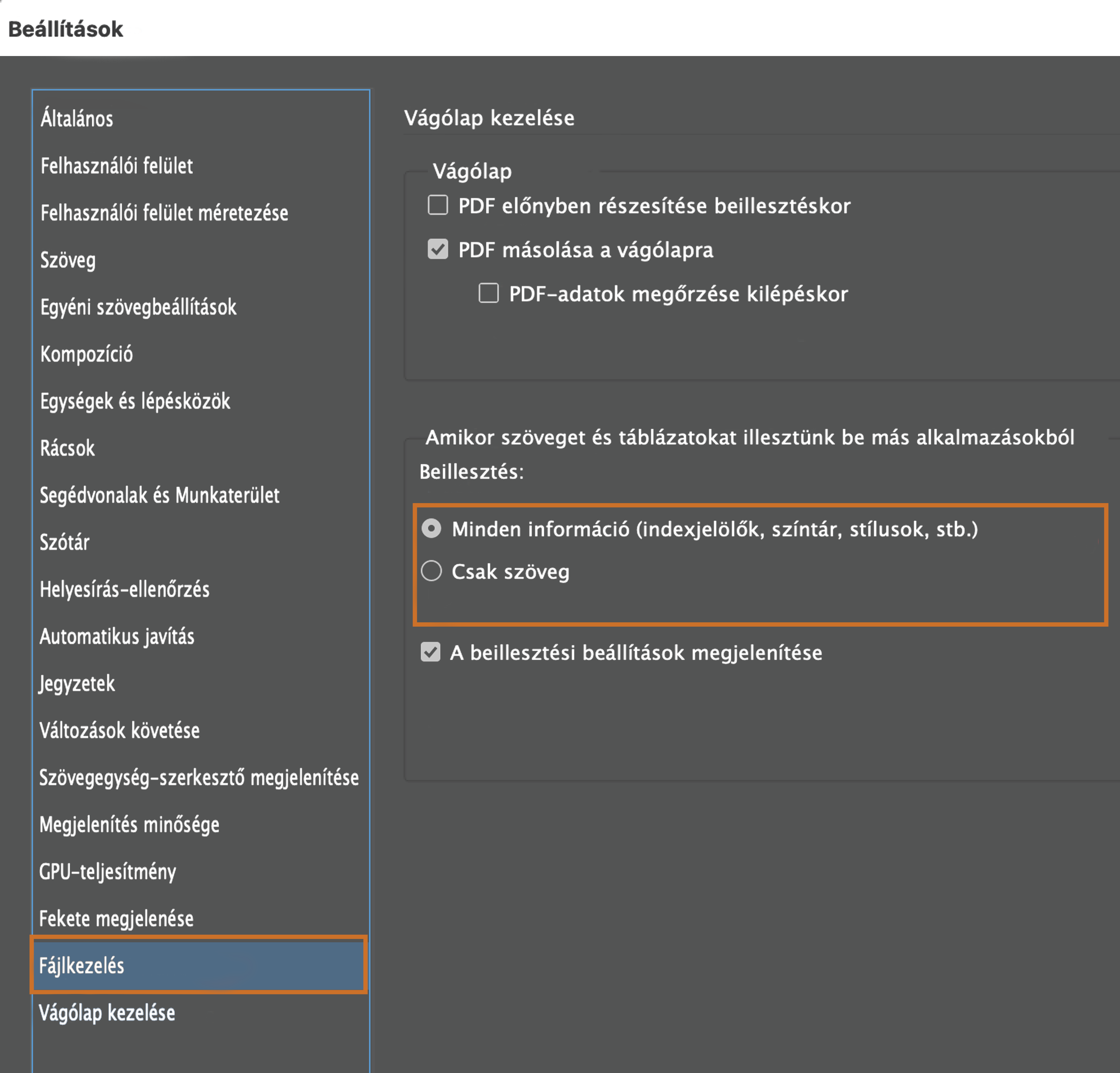 Munka a stíluscsomagokkal az InDesign programban