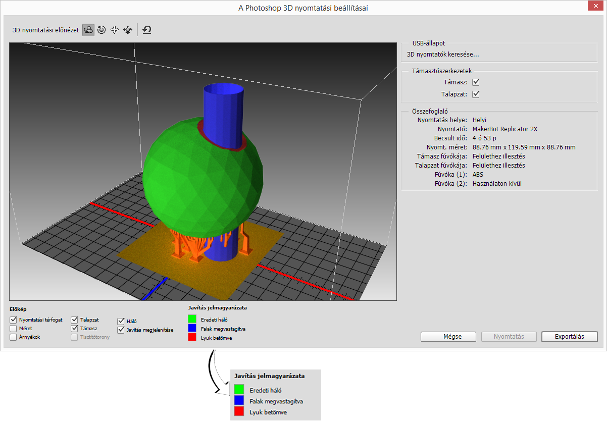 Photoshop – A nyomtatási előképen látszanak a javított felületek
