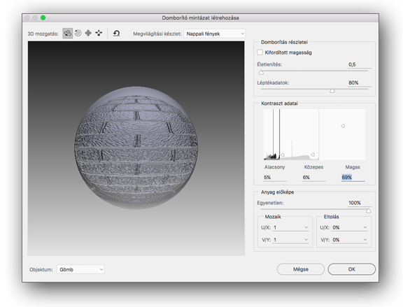 Domborító mintázat létrehozása a Photoshopban