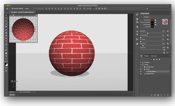 Photoshop-textúra a 3D panelen