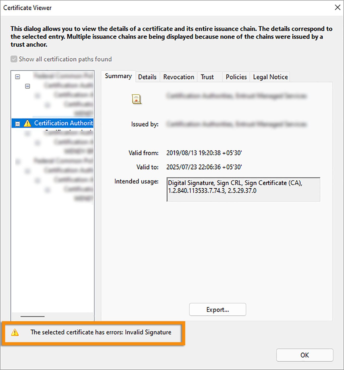 Validità della firma digitale in Adobe Acrobat o Acrobat Reader
