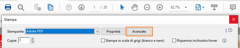Fate clic sul pulsante Advanced Fate clic sul pulsante Advanced