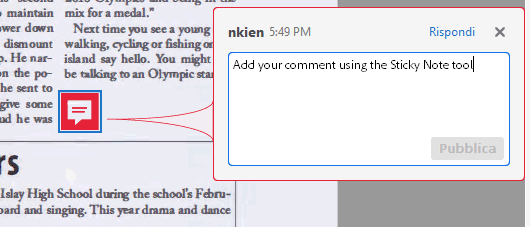 Commento Nota in Acrobat