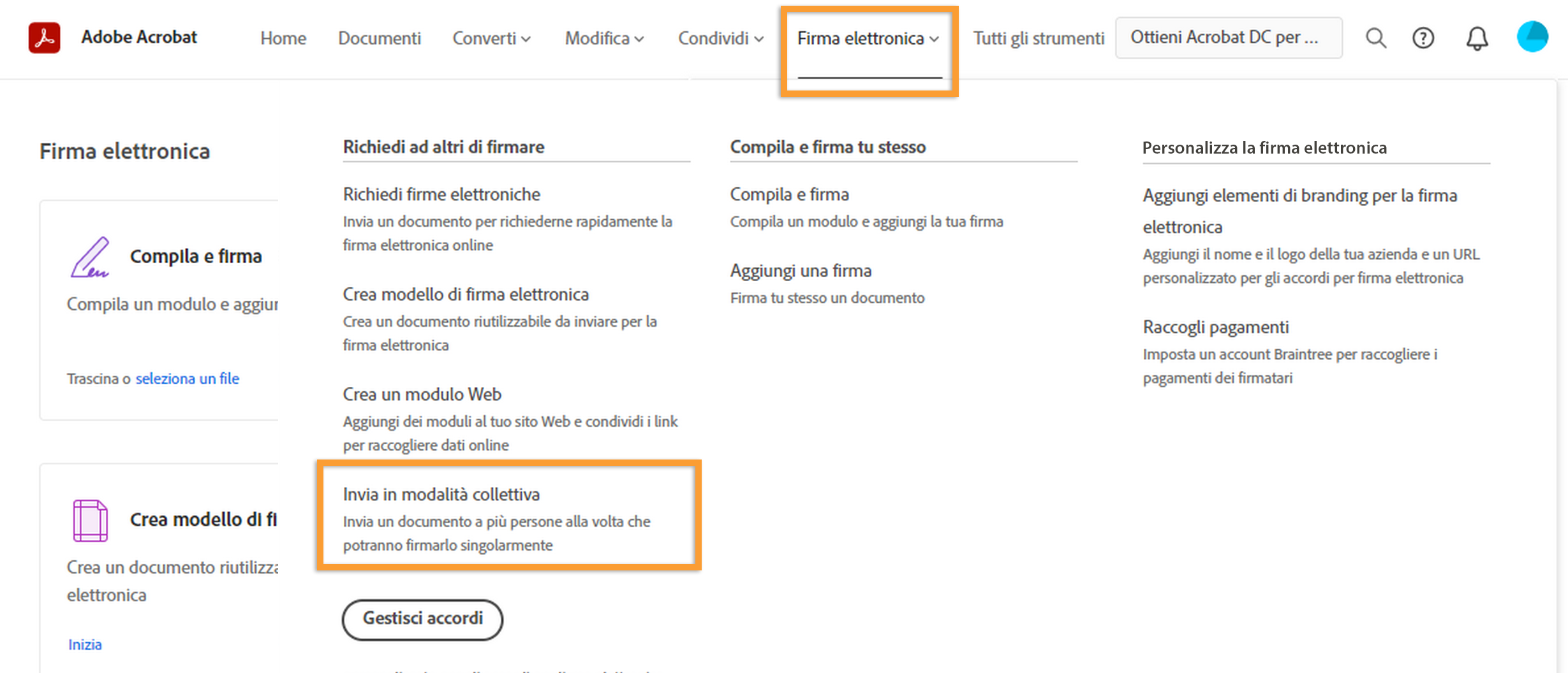 Richiedere più firme alla volta