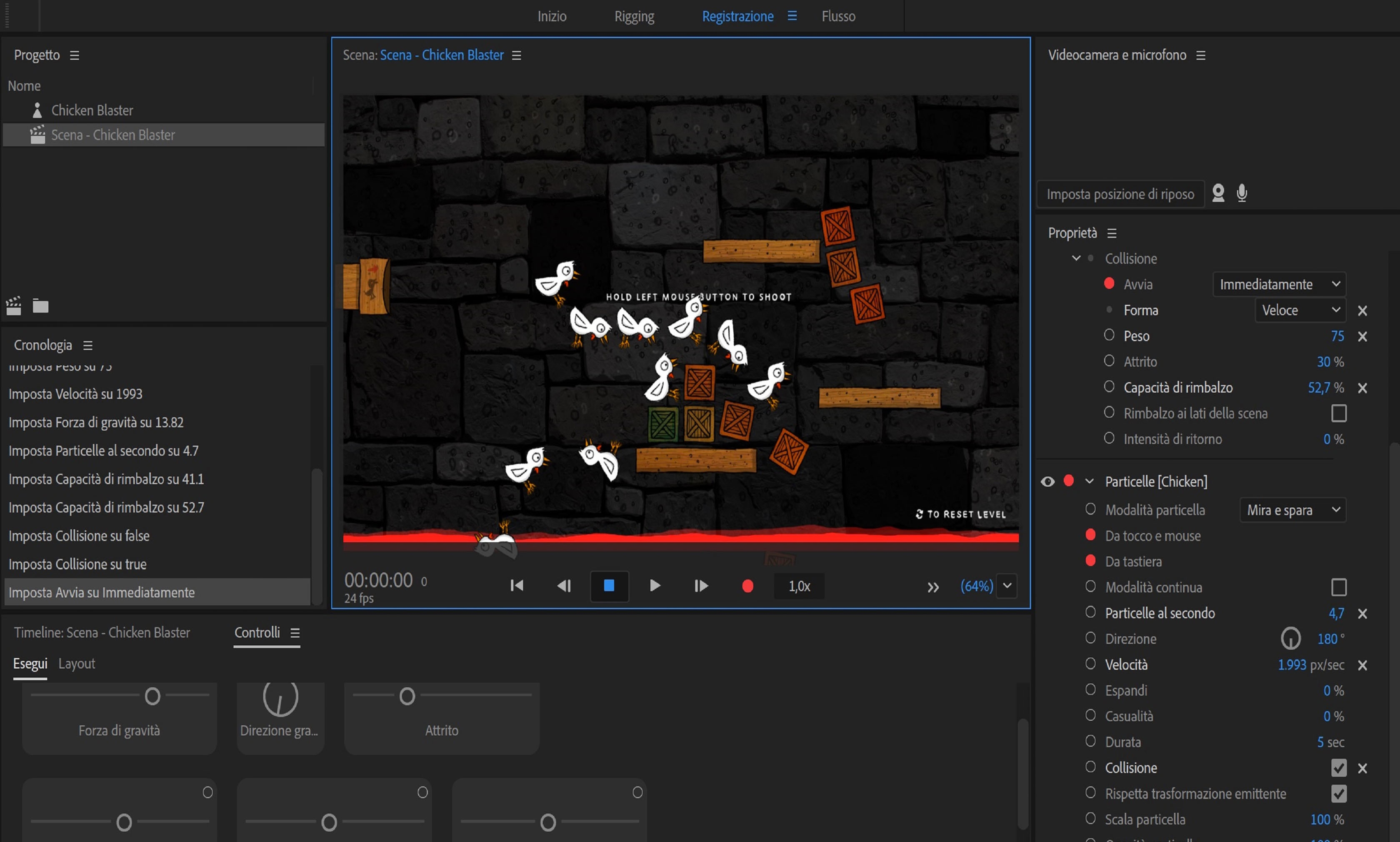 Le particelle entrano in collisione in un progetto