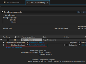 Utilizzo del codec GoPro CineForm in After Effects