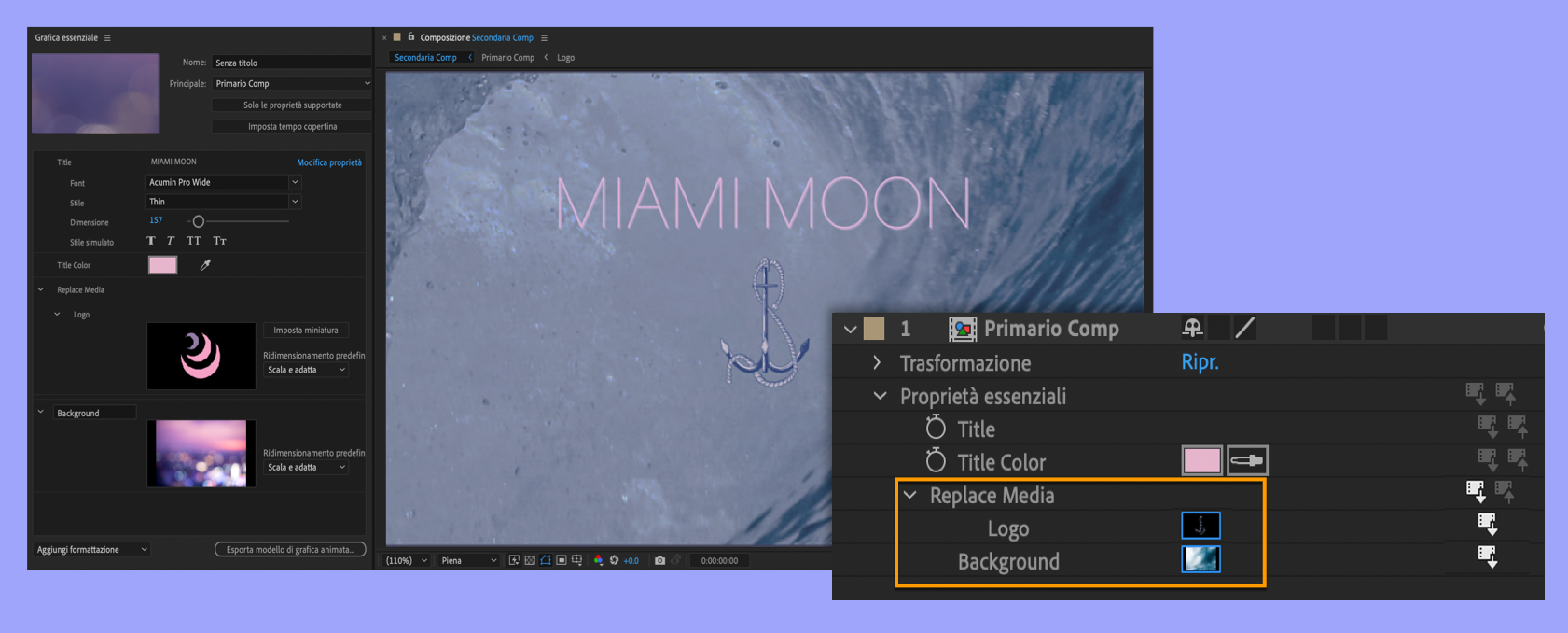 Sostituisci Con Composizione After Effects Non Funziona