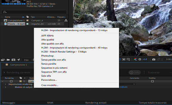 Predefiniti del modulo di output H.264
