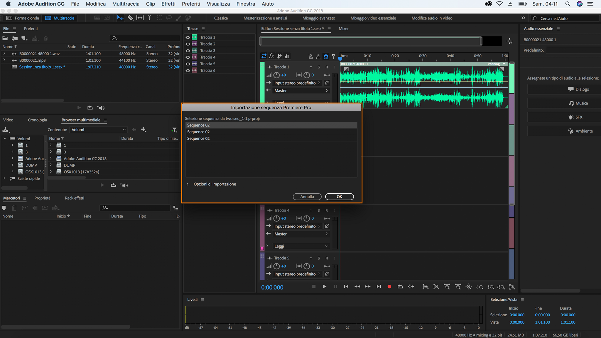 Creare Aprire O Importare File Audio In Audition