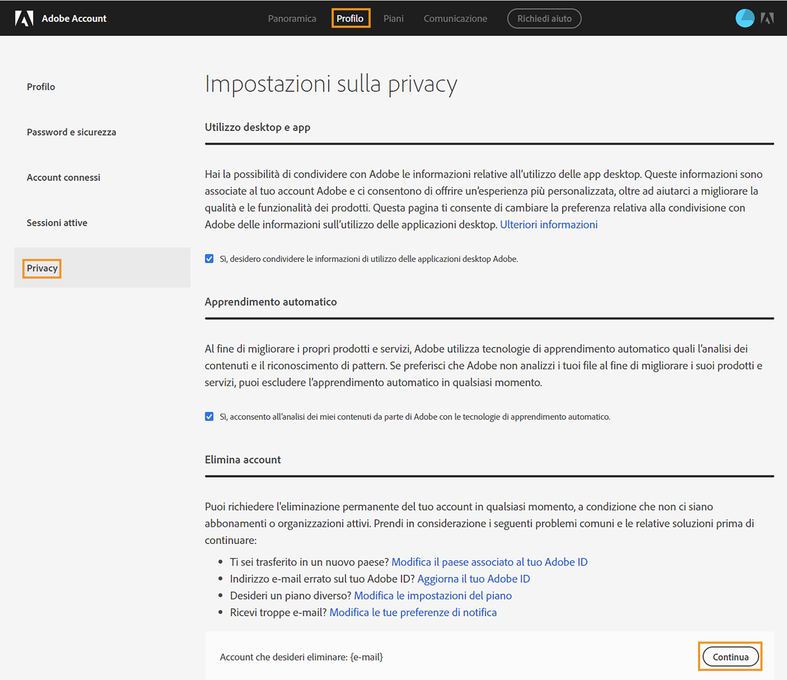Elimina Il Tuo Account Adobe Individuale E Rimuovi Definitivamente I Tuoi Dati Personali
