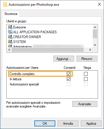 Controllo completo Controllo completo