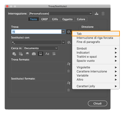 Trovare E Sostituire Testo In Indesign