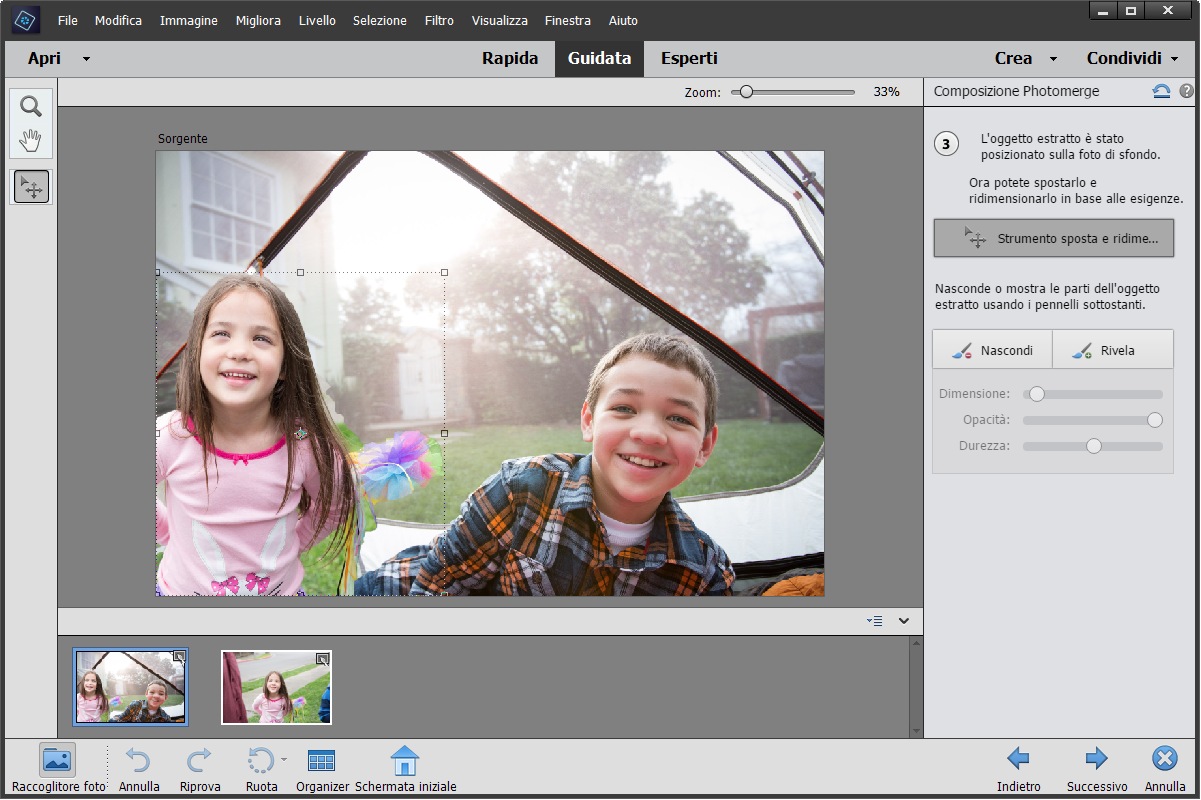 Modalita Guidata Modifiche Photomerge In Photoshop Elements
