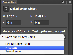 Composizioni di livelli negli oggetti avanzati di Photoshop