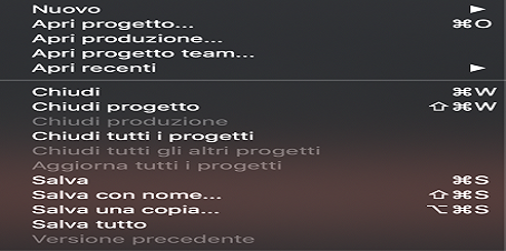 Visualizzazione di più progetti aperti Visualizzazione di più progetti aperti