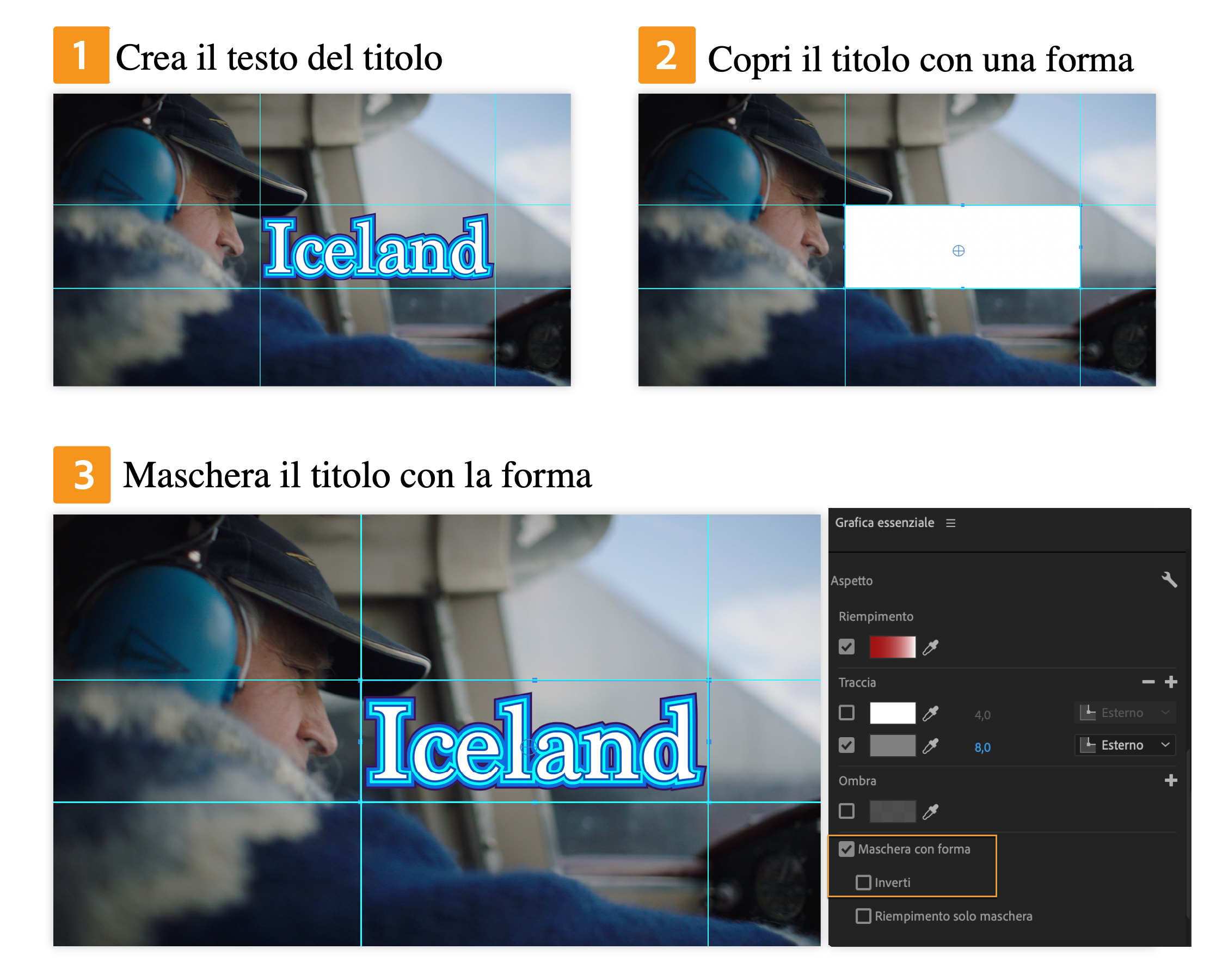 Mascherare il testo con una forma