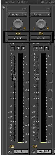 Utilizzo del Mixer tracce audio per assegnare coppie stereo alle tracce