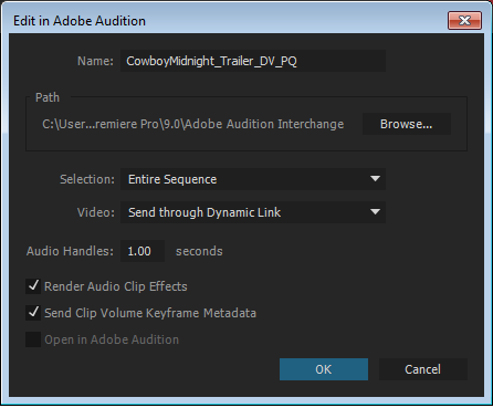 Finestra di dialogo Adobe Audition Finestra di dialogo Adobe Audition