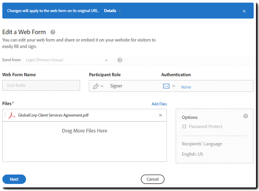 Modificare un modulo Web