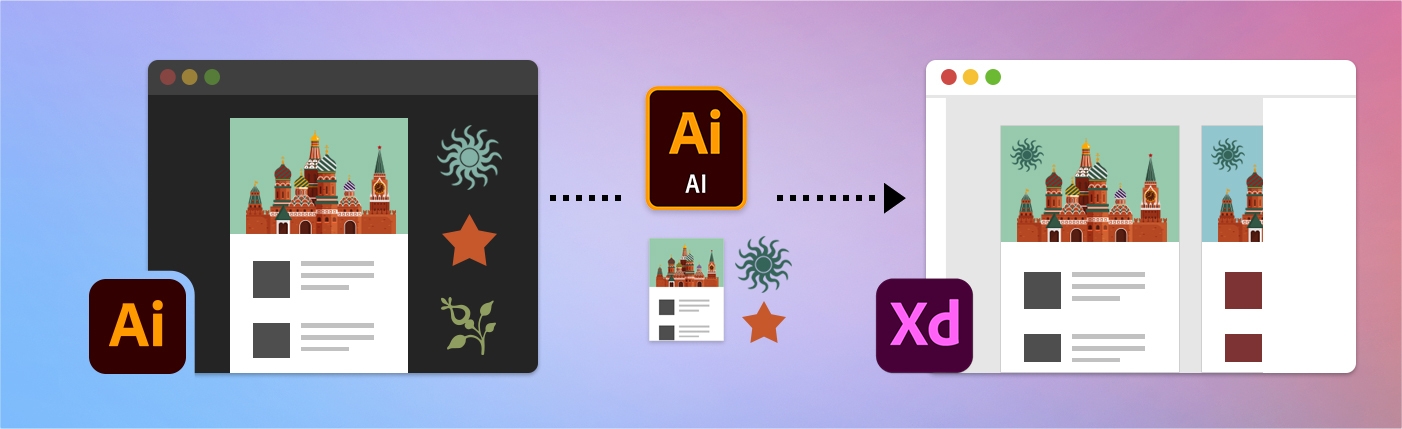 Inserimento delle risorse di Illustrator in XD