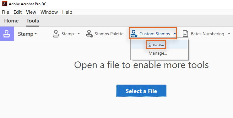 Acrobat Dc を使用してカスタムのダイナミックスタンプを作成する