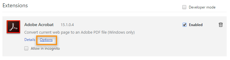 Chrome から Acrobat Reader で Pdf を開く