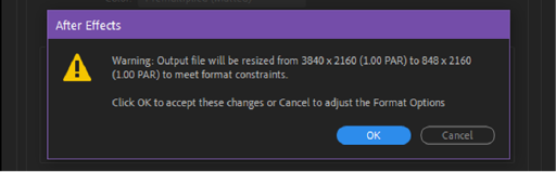 設定の不一致の警告