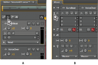 マルチトラックセッションでのルーティングと Eq コントロール