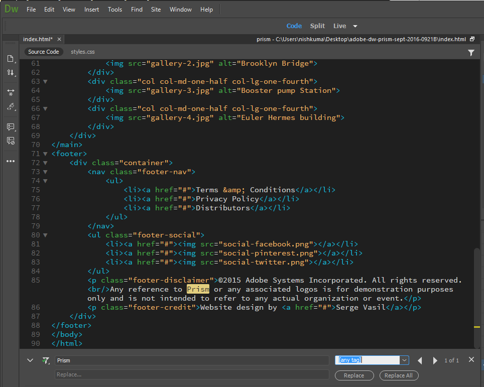 テキスト タグ 属性の検索と置換