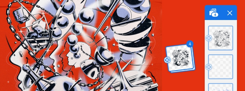 複数レイヤーのドラッグ＆ドロップ