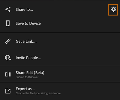 Lightroom For Mobile Android で写真を保存 共有および書き出す方法について説明します