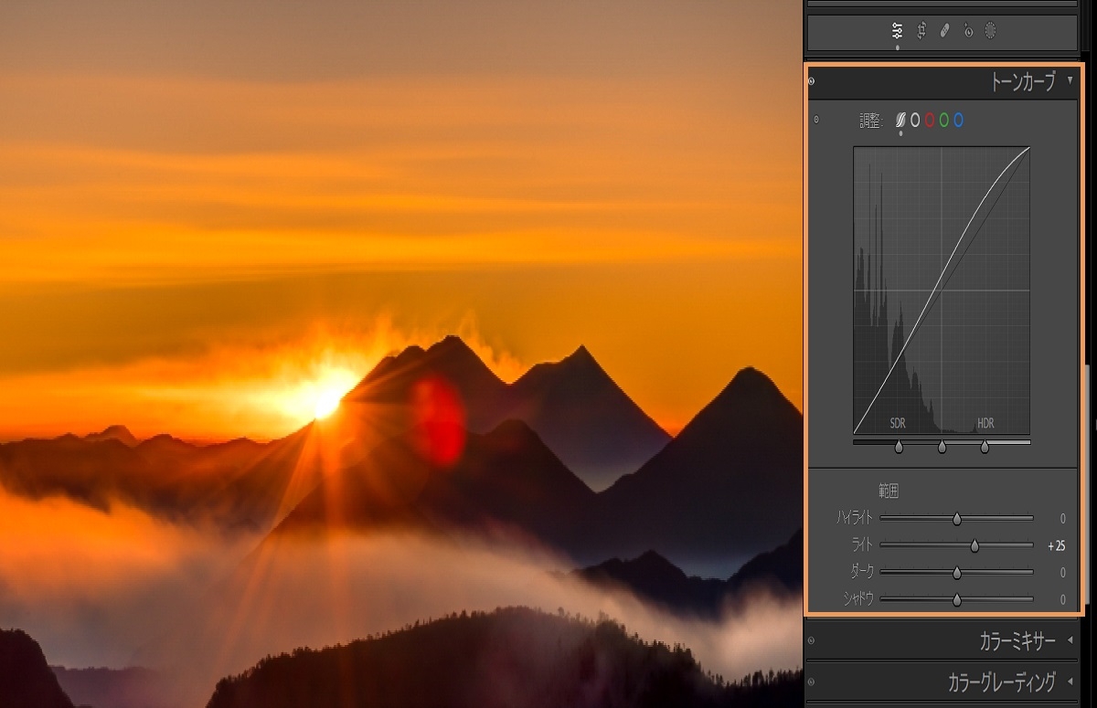 HDR トーンカーブ