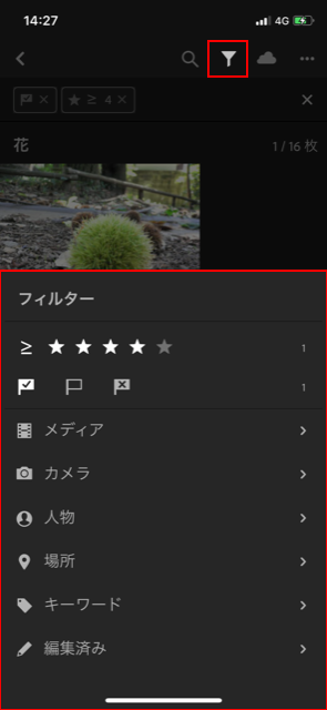 フラグやレーティングの設定および並び替え Lightroom Cc