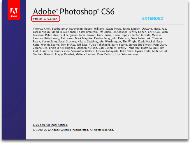 Adobe Photoshop の旧バージョンの更新情報