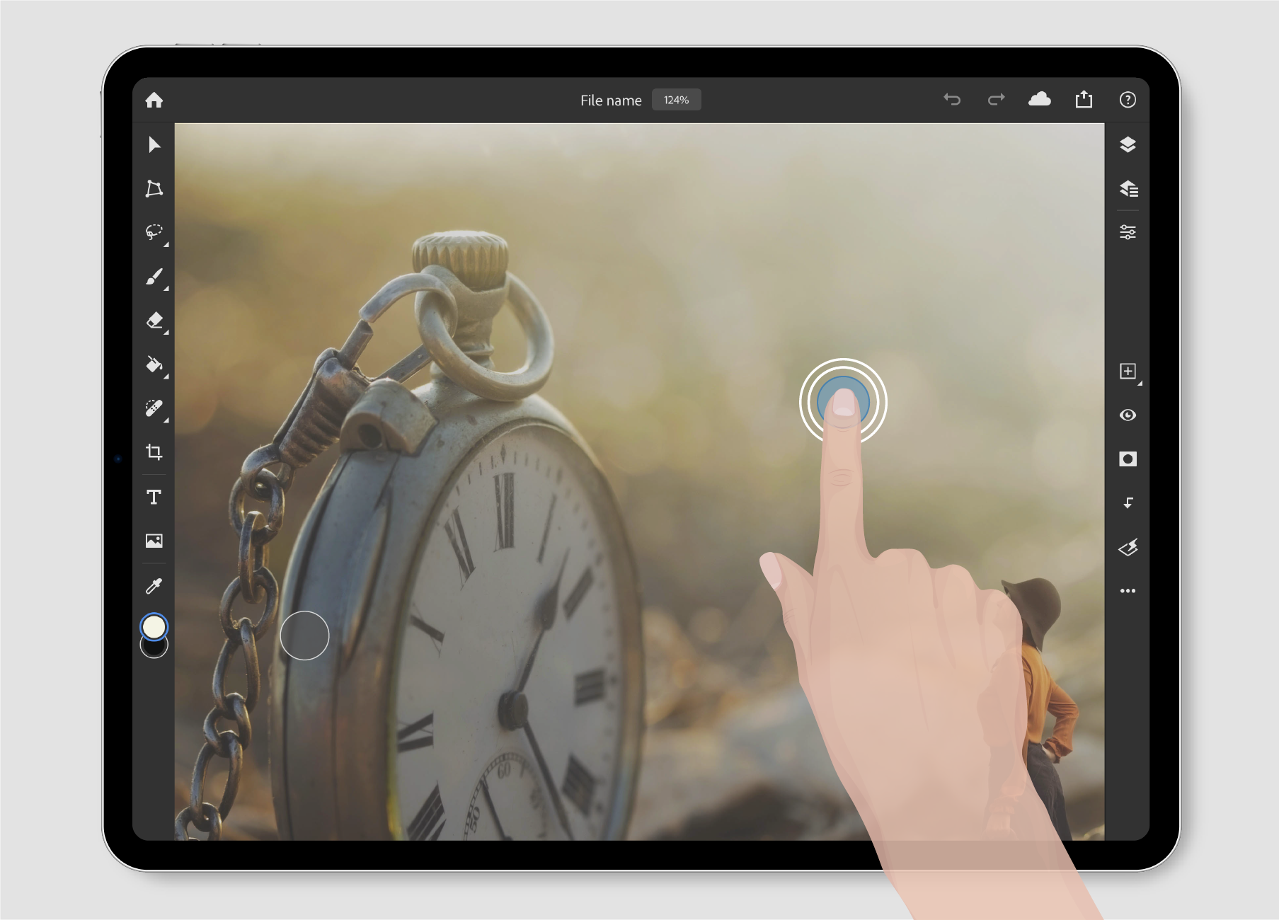 Ipad 版 Photoshop でのキャンバスの回転 パン ズーム リセット