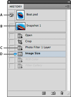 Adobe Photoshop での取り消し／やり直しおよびヒストリー