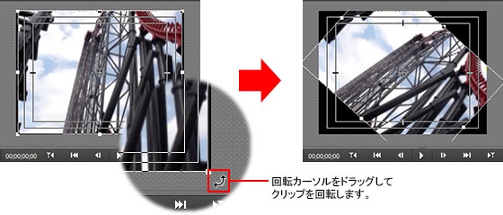 読み込んだ映像や画像を回転させる方法 Premiere Elements 11