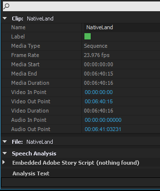 Premiere Pro でのメタデータの管理