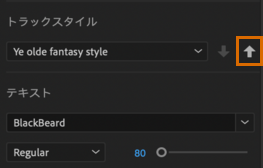 トラック上のすべてのキャプションのスタイルにプッシュ