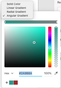 Adobe Xd で線形グラデーション 放射状グラデーション 円錐グラデーションを作成および修正します