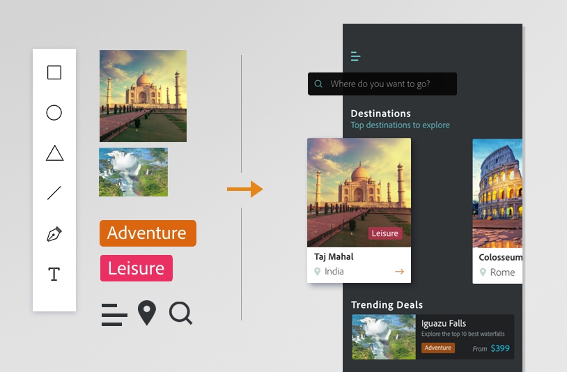 Adobe Xd でのアートボードの使用