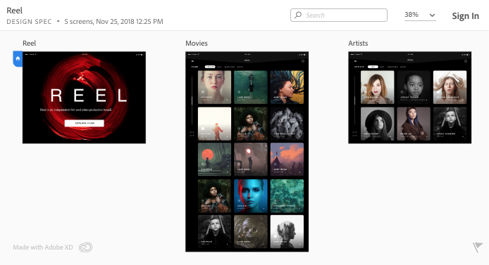 デザイナーと共有されたプロトタイプのレビューについて説明します