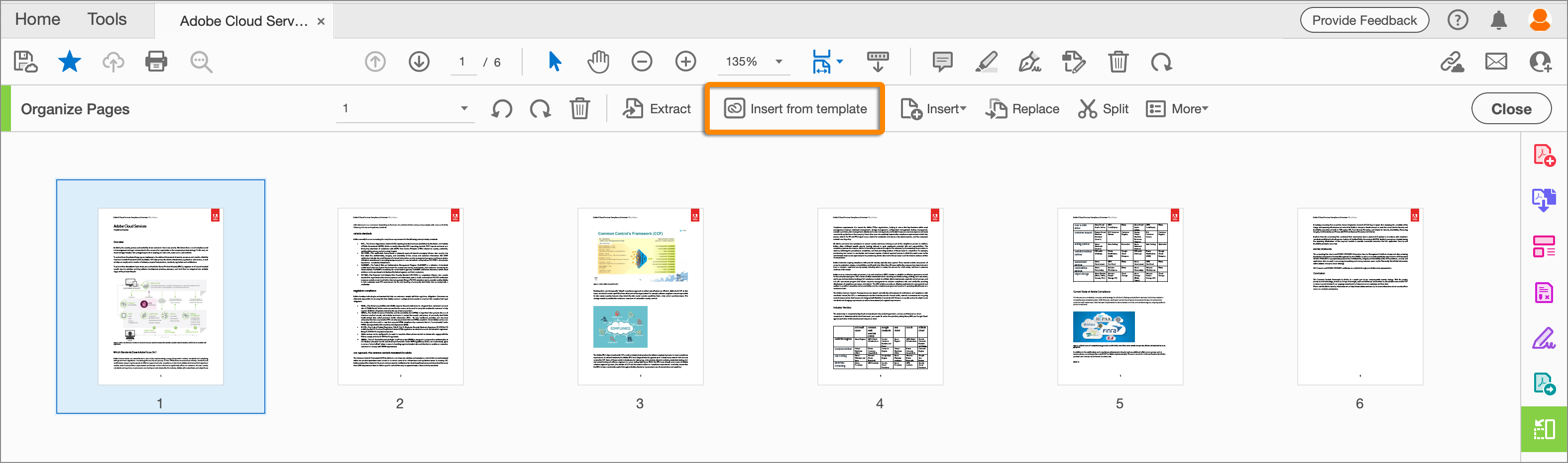 템플릿에서 삽입