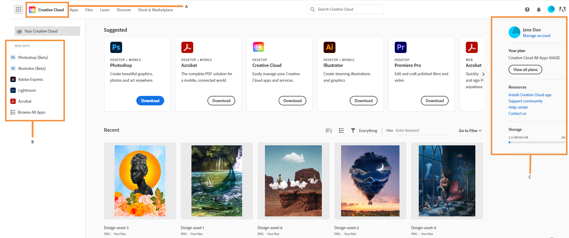 Creative Cloud 웹 사이트에 대해 알아보기