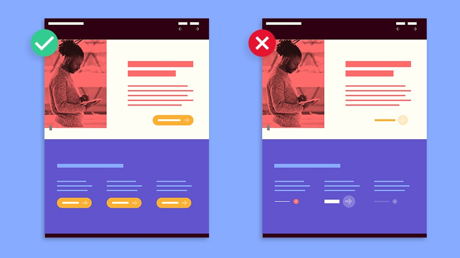 사용성 극대화 레이아웃의 좋은 예와 나쁜 예 비교