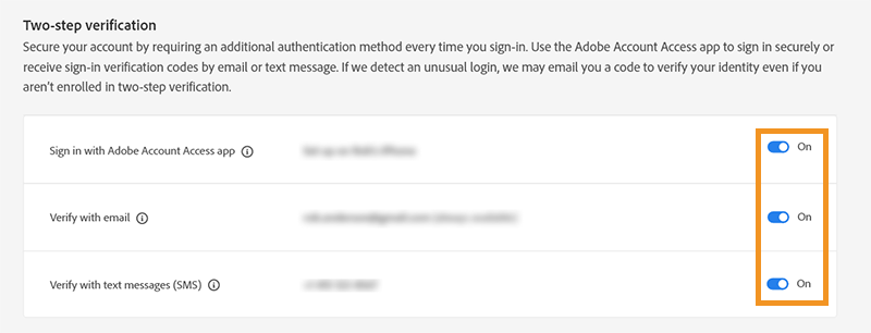 2단계 인증 섹션 비활성화