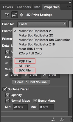 3D 모델을 PDF 또는 SVX 파일로 내보내기 Photoshop 3D 인쇄