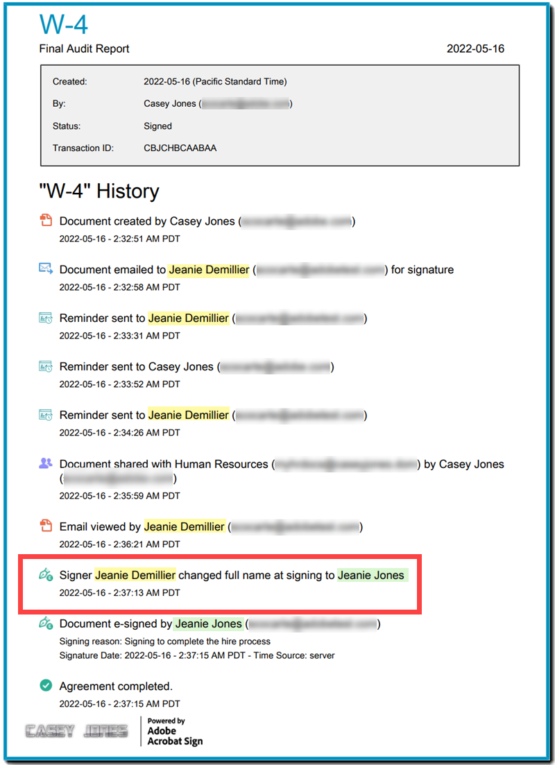 이름 변경 기록