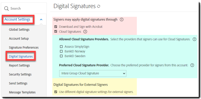 디지털 서명 탭