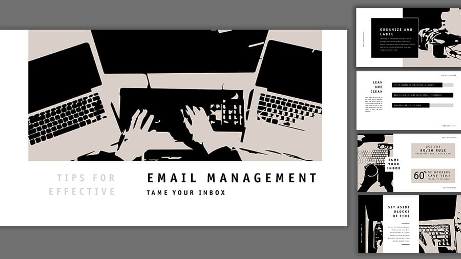 모든 이미지에 멋진 그래픽 기법이 적용된 프레젠테이션 슬라이드